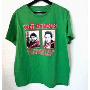 Home Alone The Wet Bandits- Harry & Marvin- Green Crewneck T-Shirt, XL